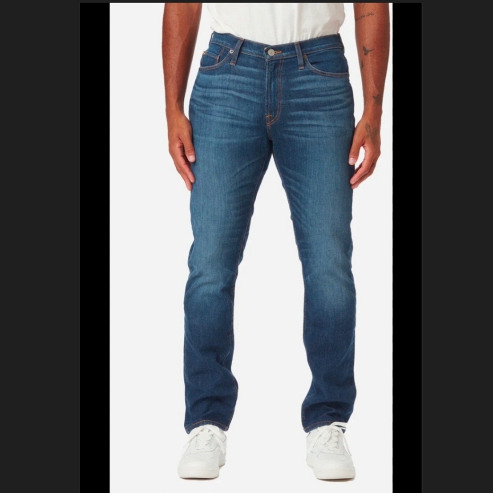 Ace Rivington Candiani Athletic Taper Whiskered Faded Jeans Medium Blue W35 L34